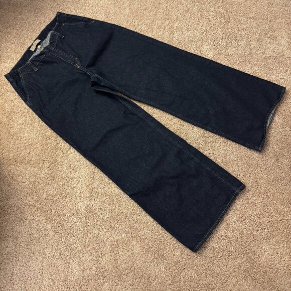 J. Crew Point Sur Jeans Womens 32 Blue Wide Leg Puddle 100% Cotton Made in USA - Picture 2 of 9